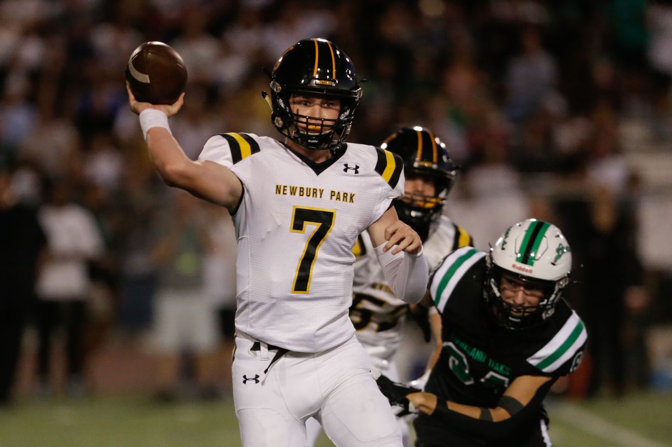 Newbury Park High School plays Thousand Oaks High School in football