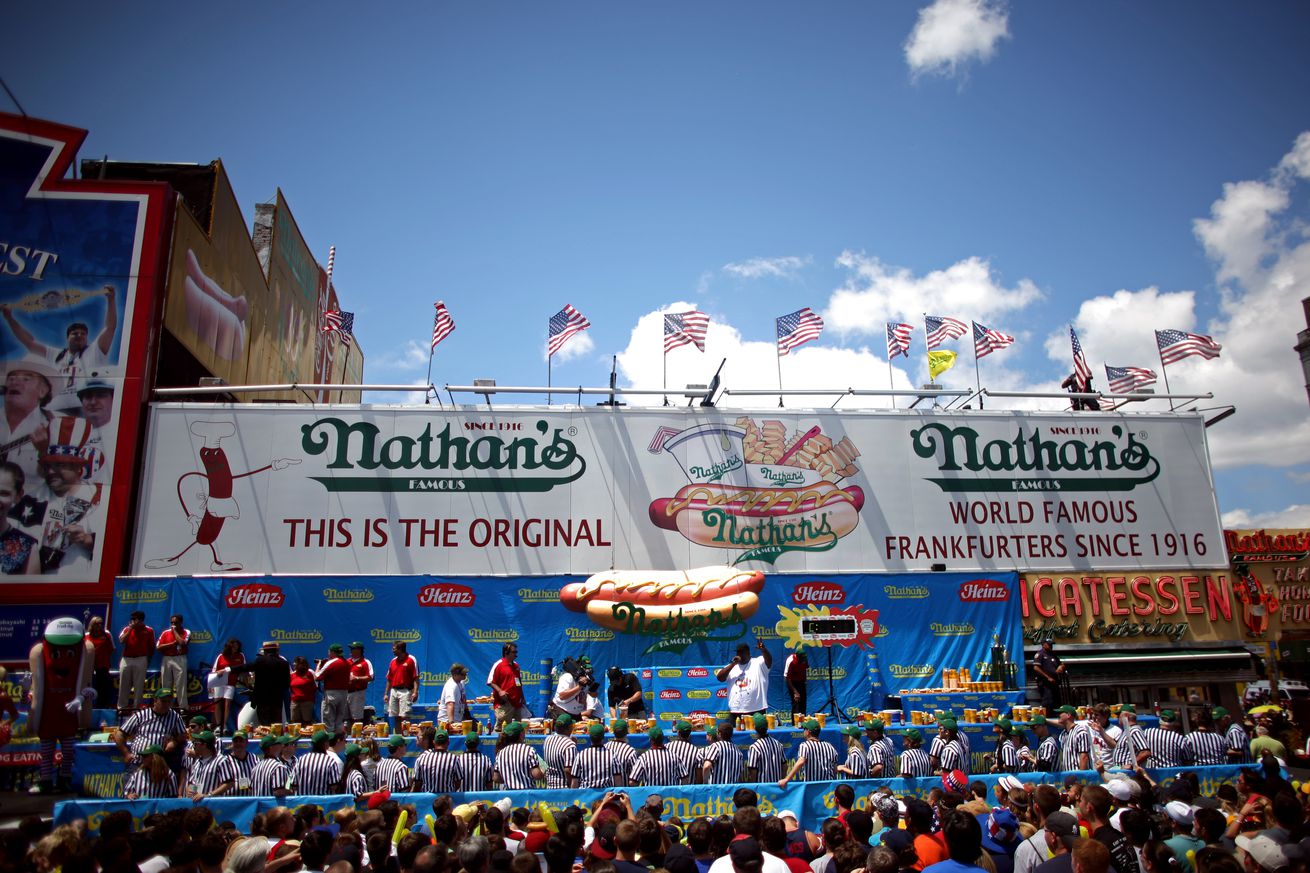 Champions Compete In Nathan’s Annual Hot Dog Eating Contest